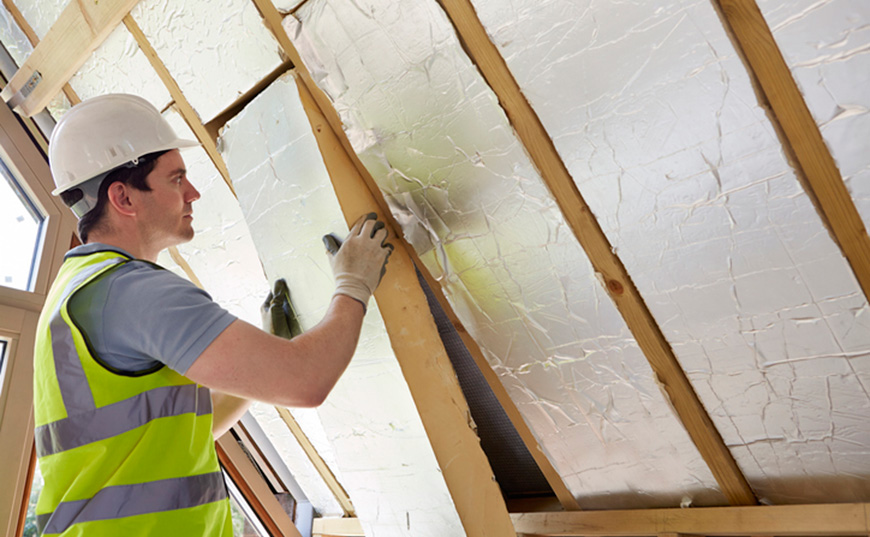 image of insulation being installed