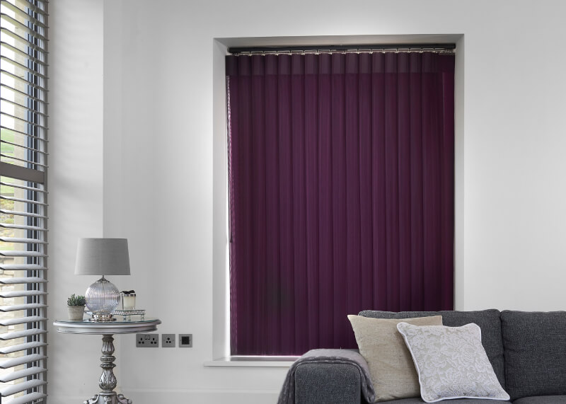 Dijon Vertical Fabric Blind Purple