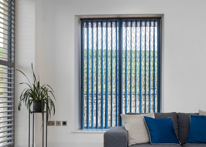 Dijon Vertical Fabric Blinds Open