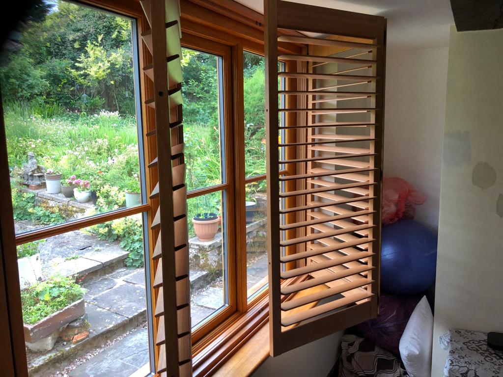 Golden Oak Fiji Shutters Gloucestershire