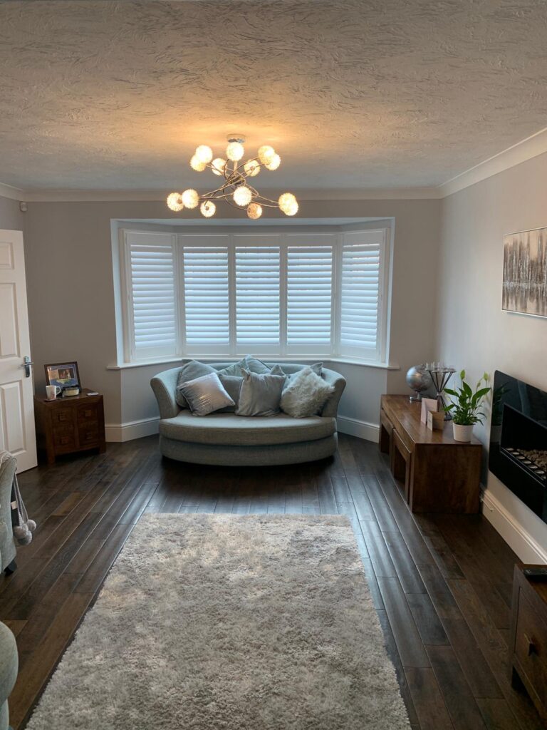 Bay Living Room Shutters from Shuttercraft Winchester