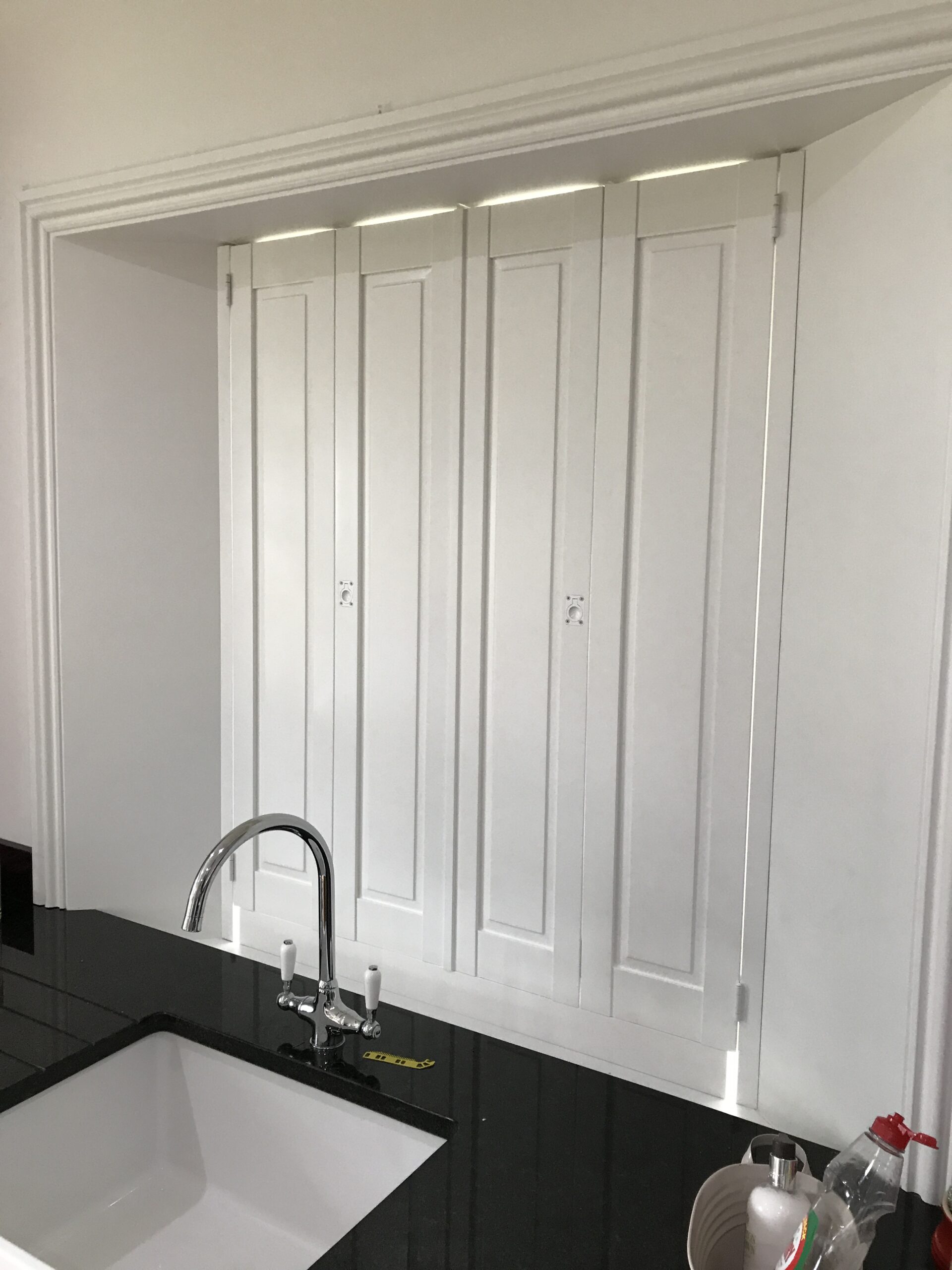 Solid panel shutters kitchen West Yorkshire