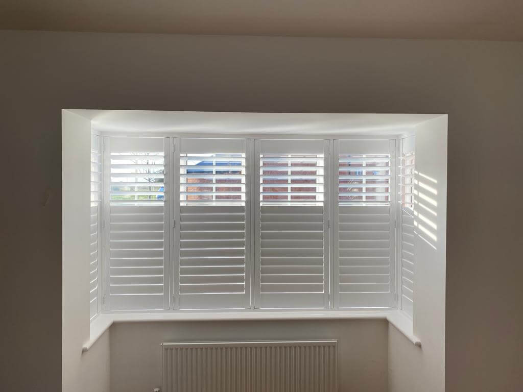 Aylesbury Box Bay Window Shutters Pure White