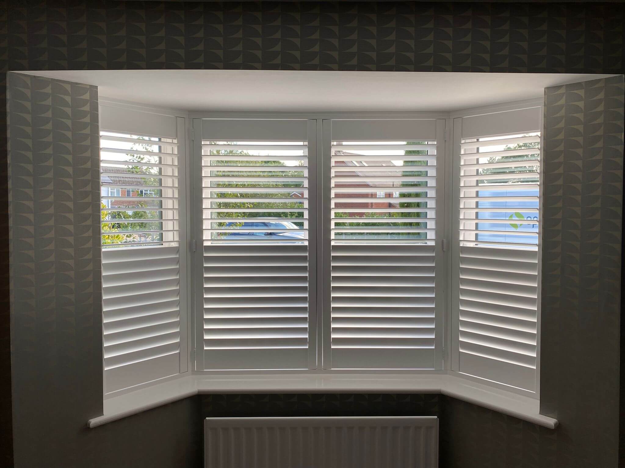 Aylesbury Living Room Bay Window Shutters (2)