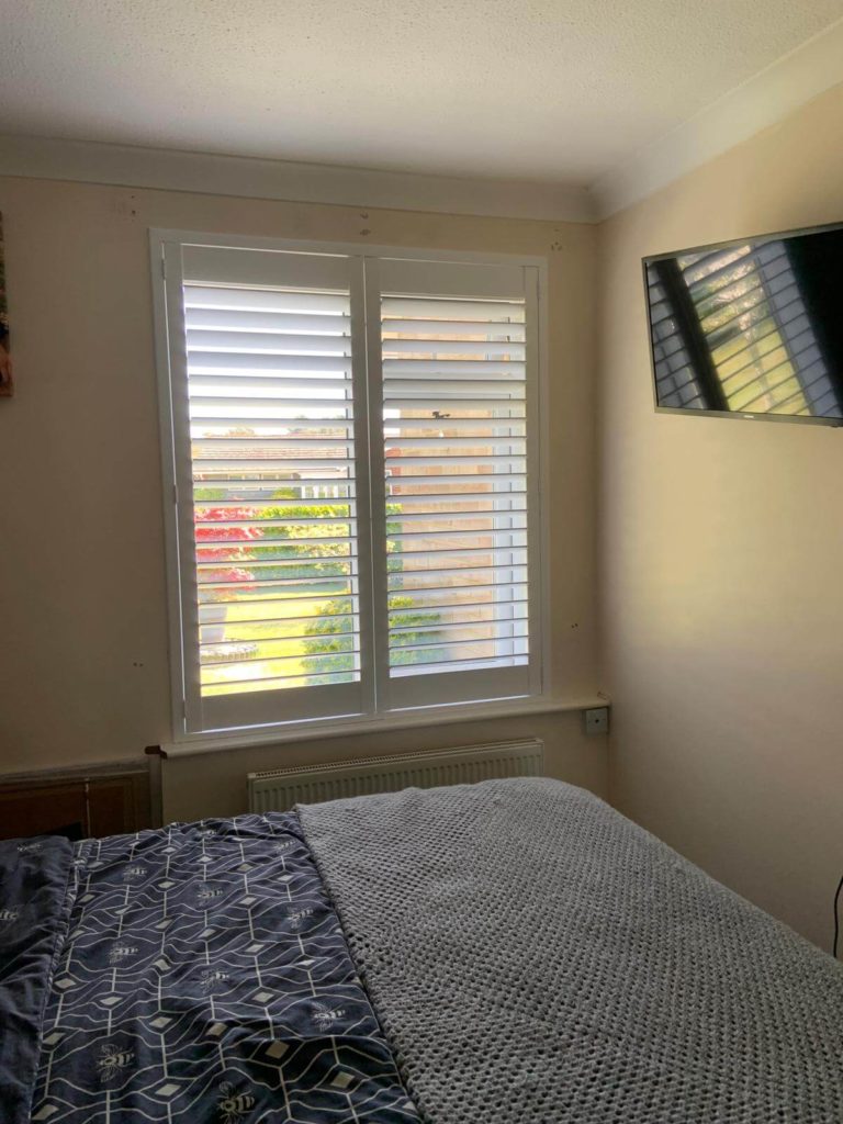 Dorset Full Height Shutters in Bedroom