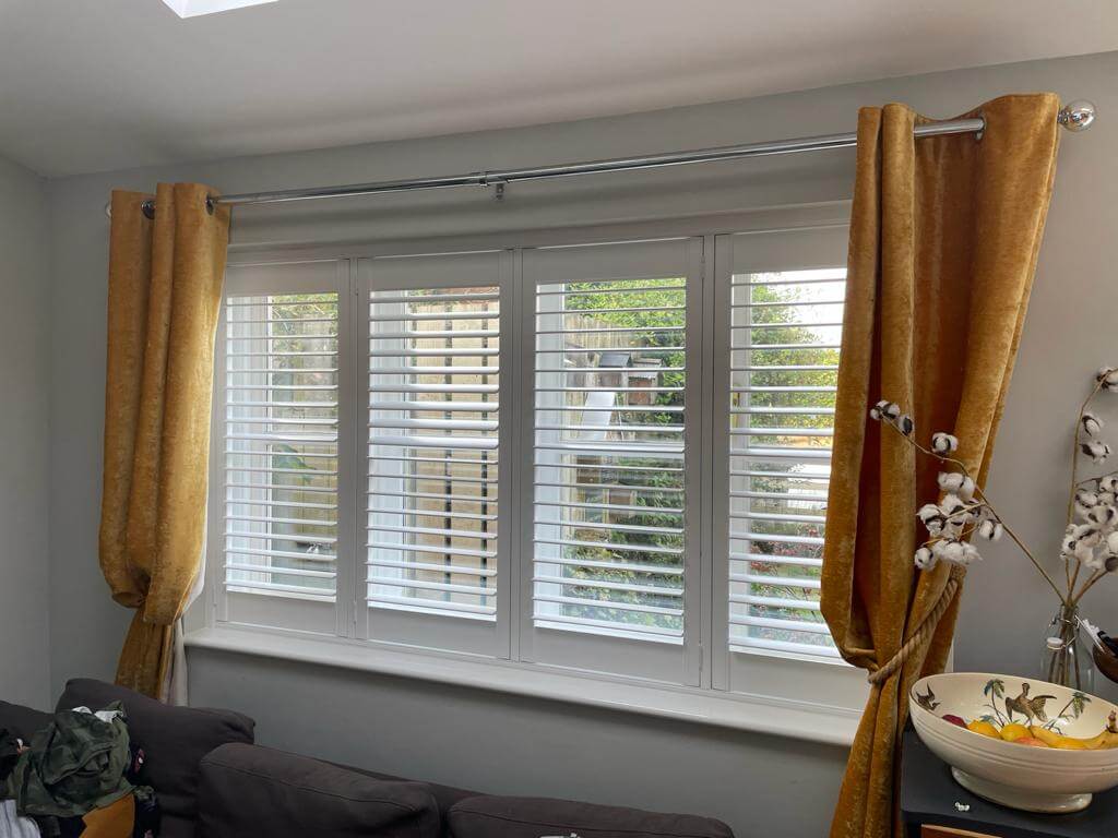 Harrogate Living Room Full Height Shutters Pure White