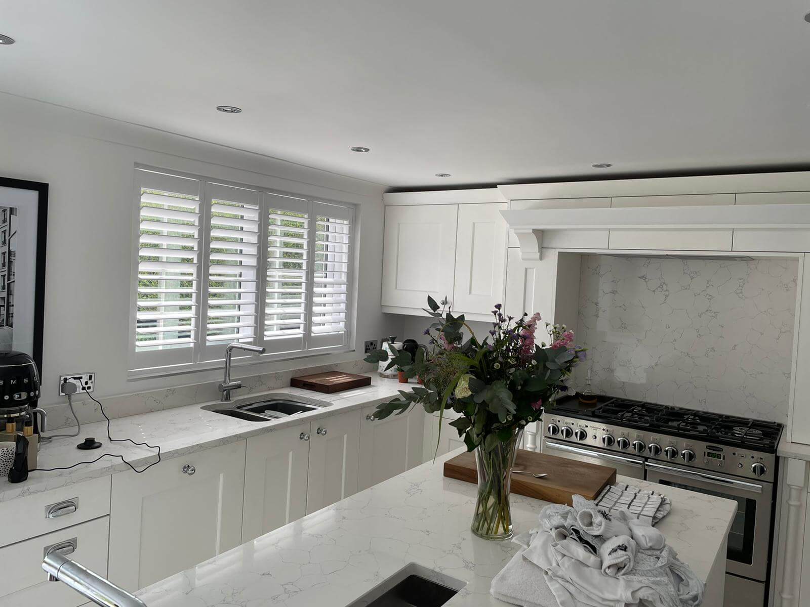 Kitchen White Window Shutters near Lincoln