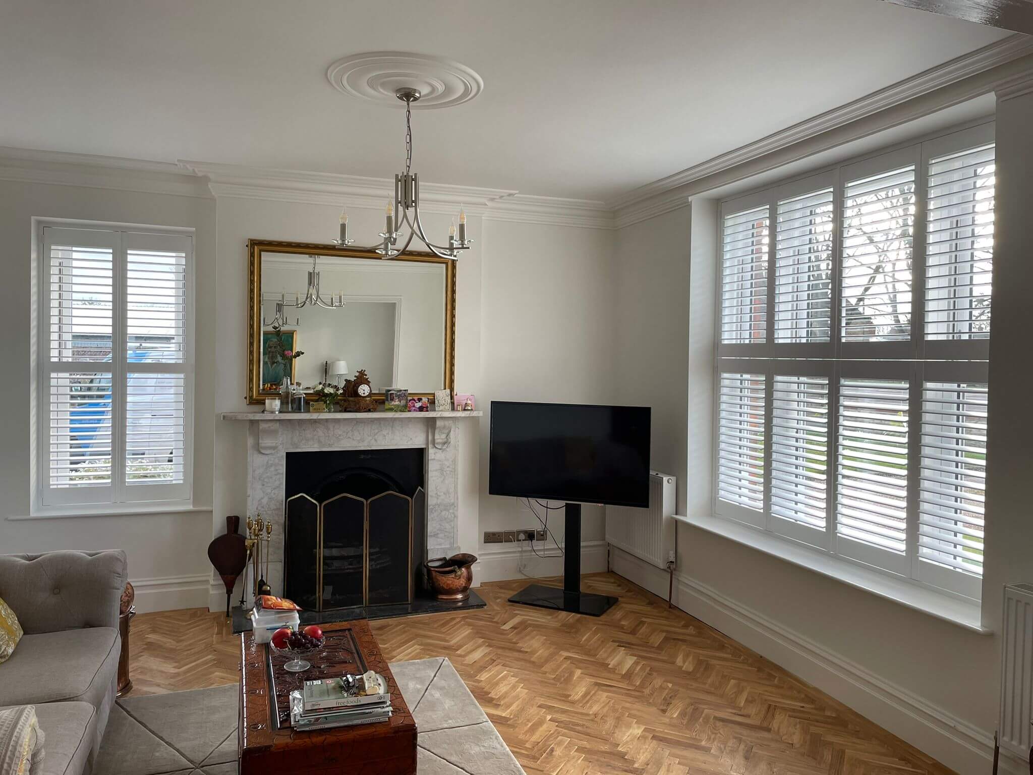 Living Room Lincoln Fiji Wooden Shutters