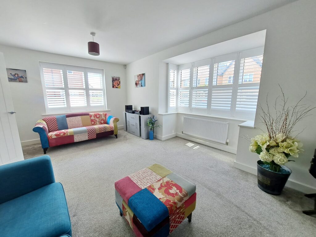 Premium wooden shutters in Bedford living room