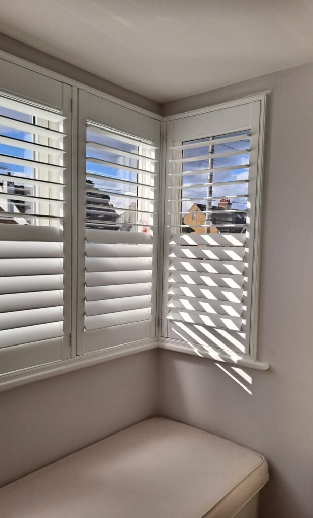 Square bay window shutters Bedford