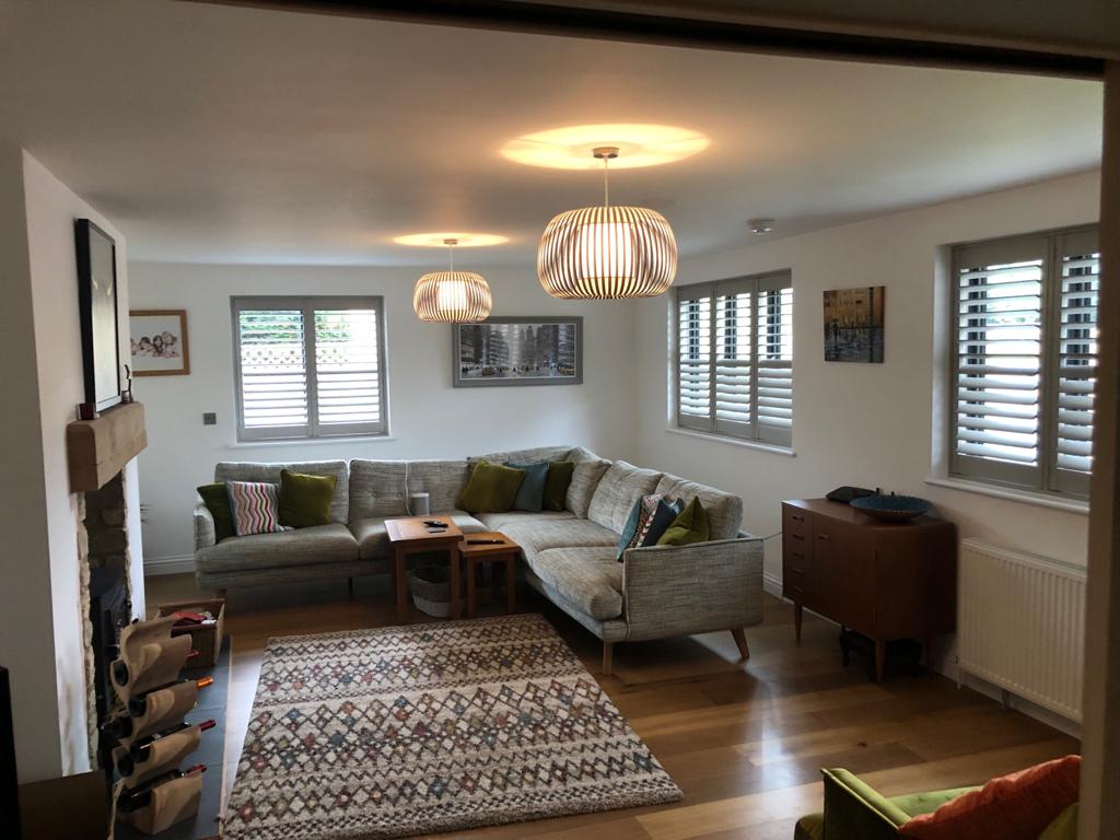 Grey Window Shutters for Living Room