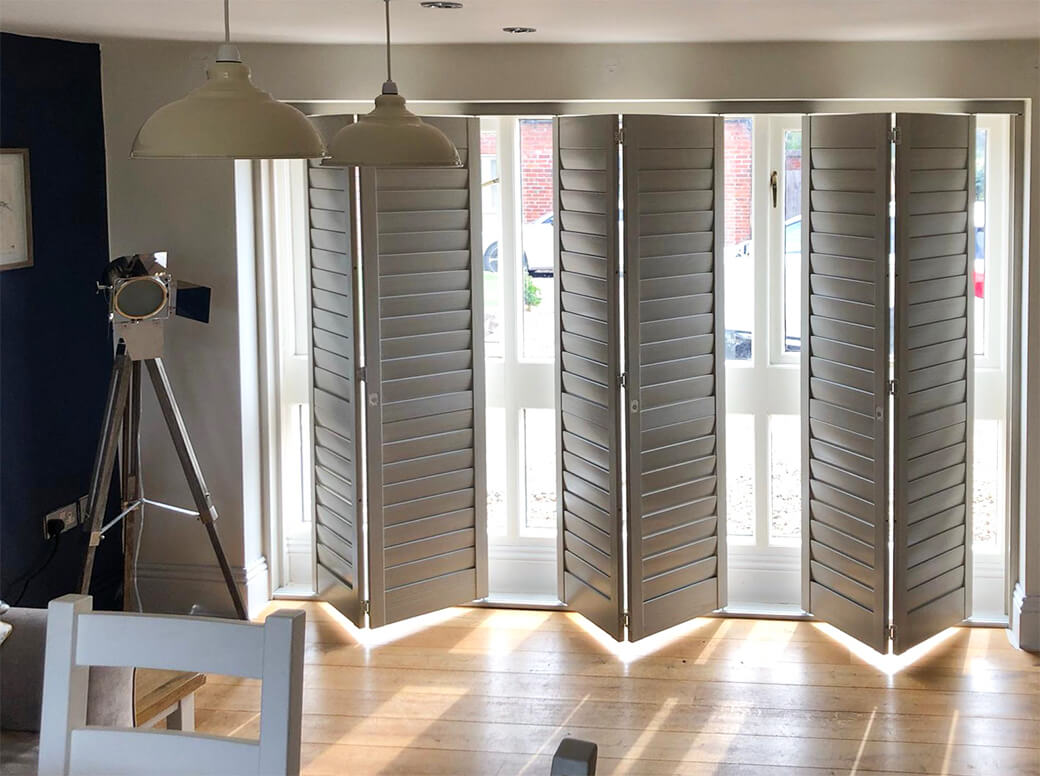 Shuttercraft Stafford Bi-Fold Track Shutters with Ring Pull