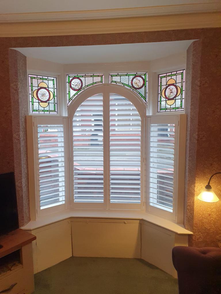 Telford Bay window Arch Shutters