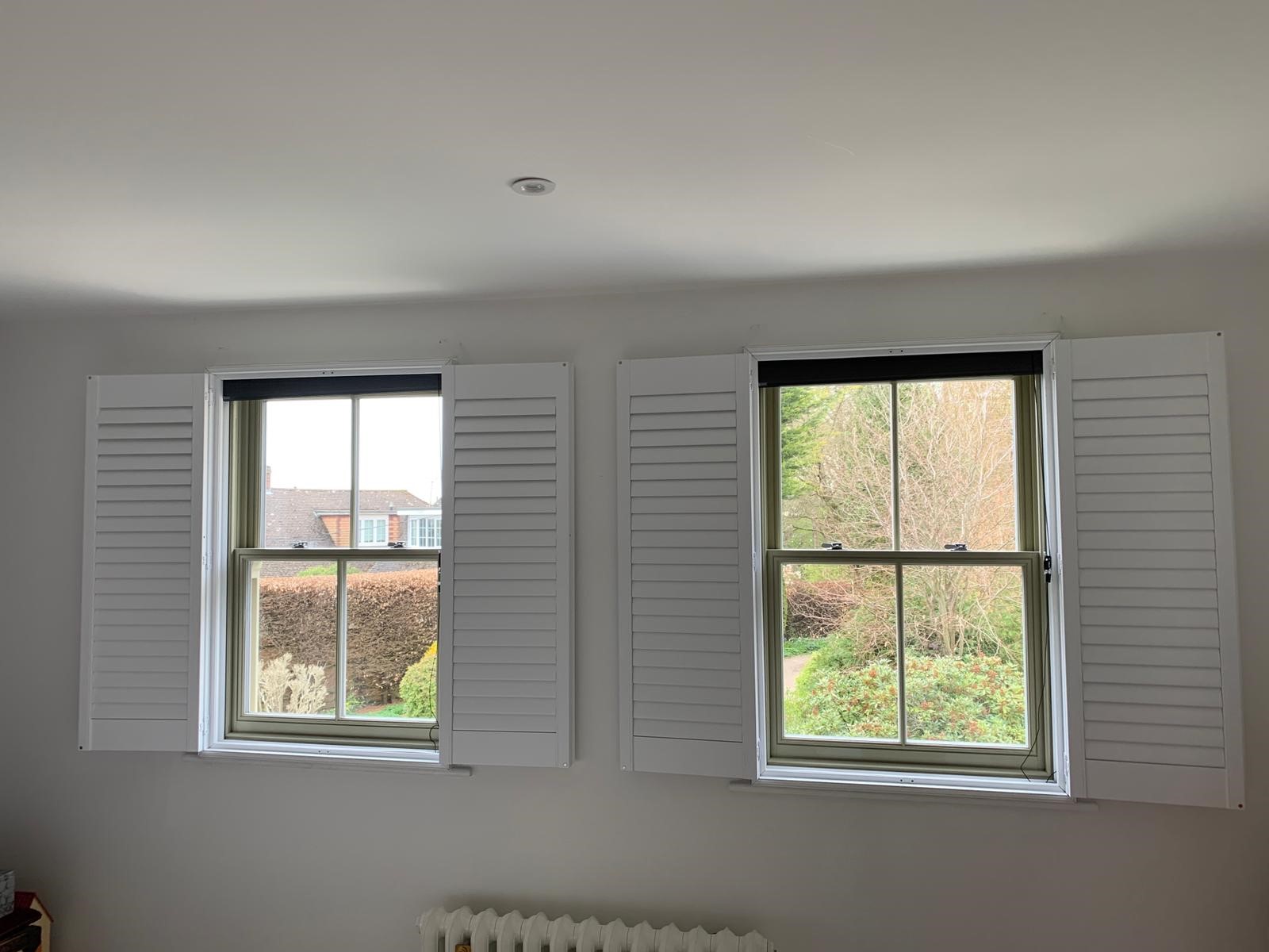 White Full Height Window Shutters in Henley area