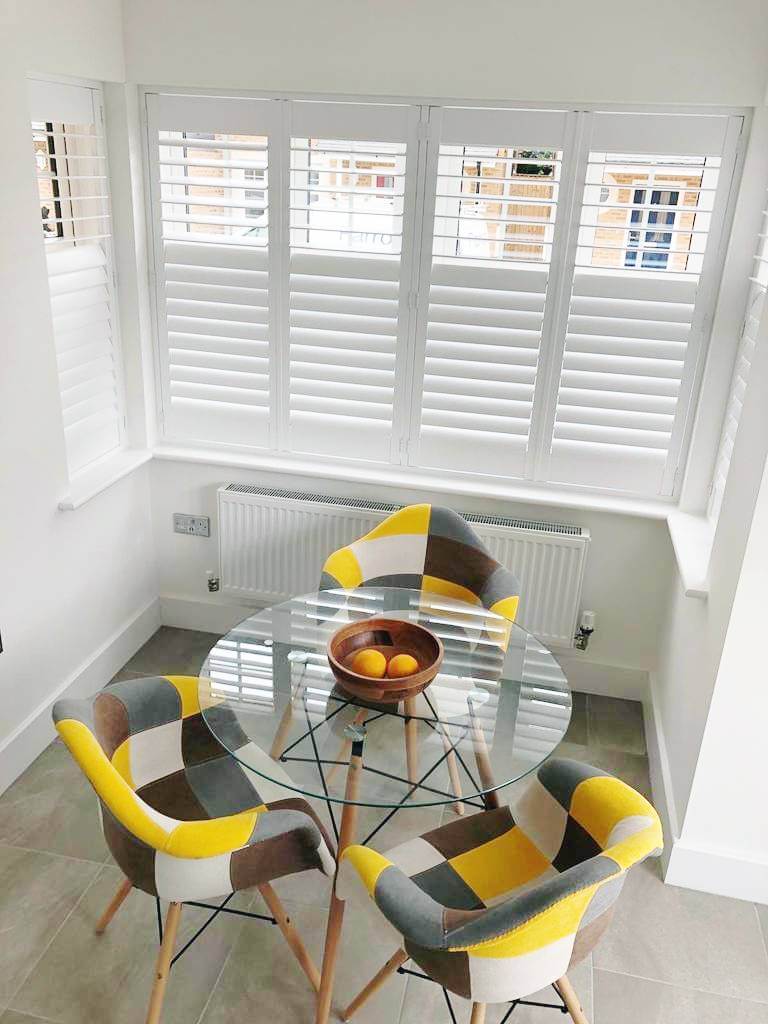 living room shutters with style