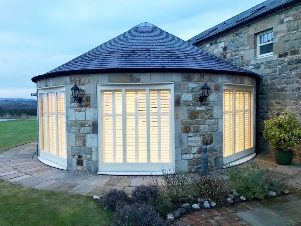 shutter blinds in conservatory