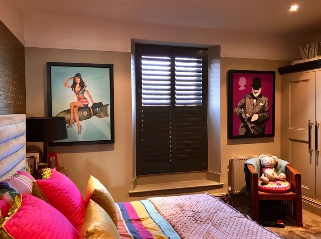 plantation shutters in bedroom