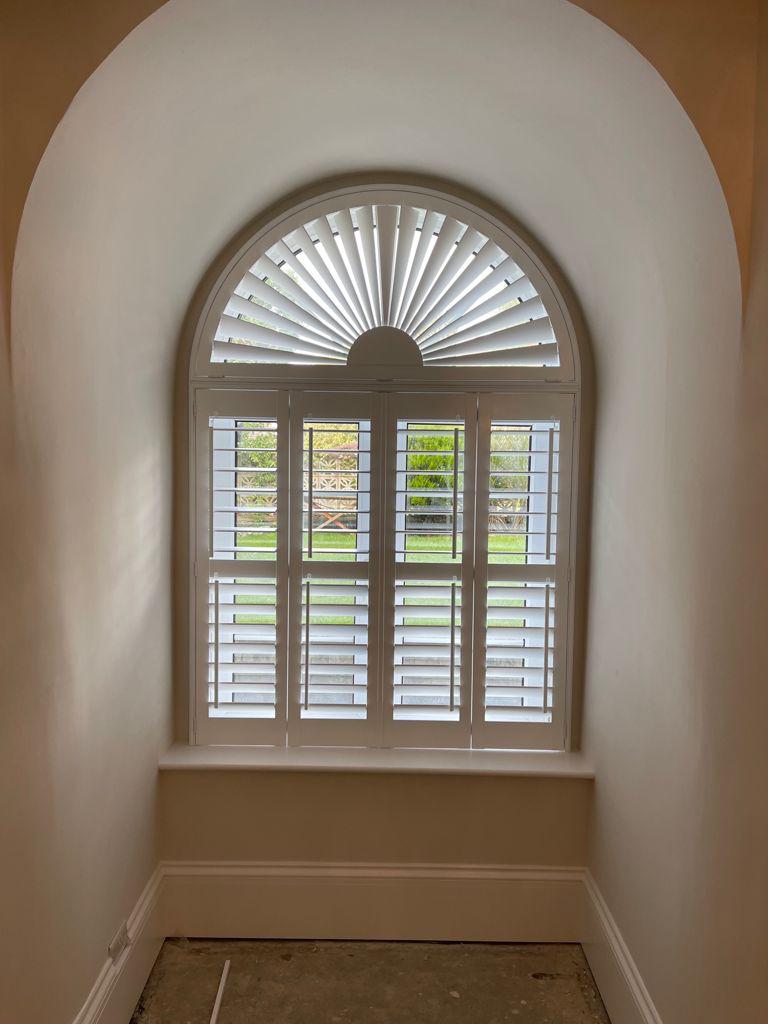 Arched Special Shape Shutters with Sunburst