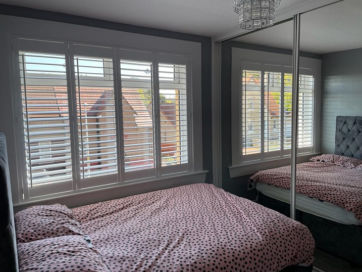 Bedroom full height window shutters Glasgow area