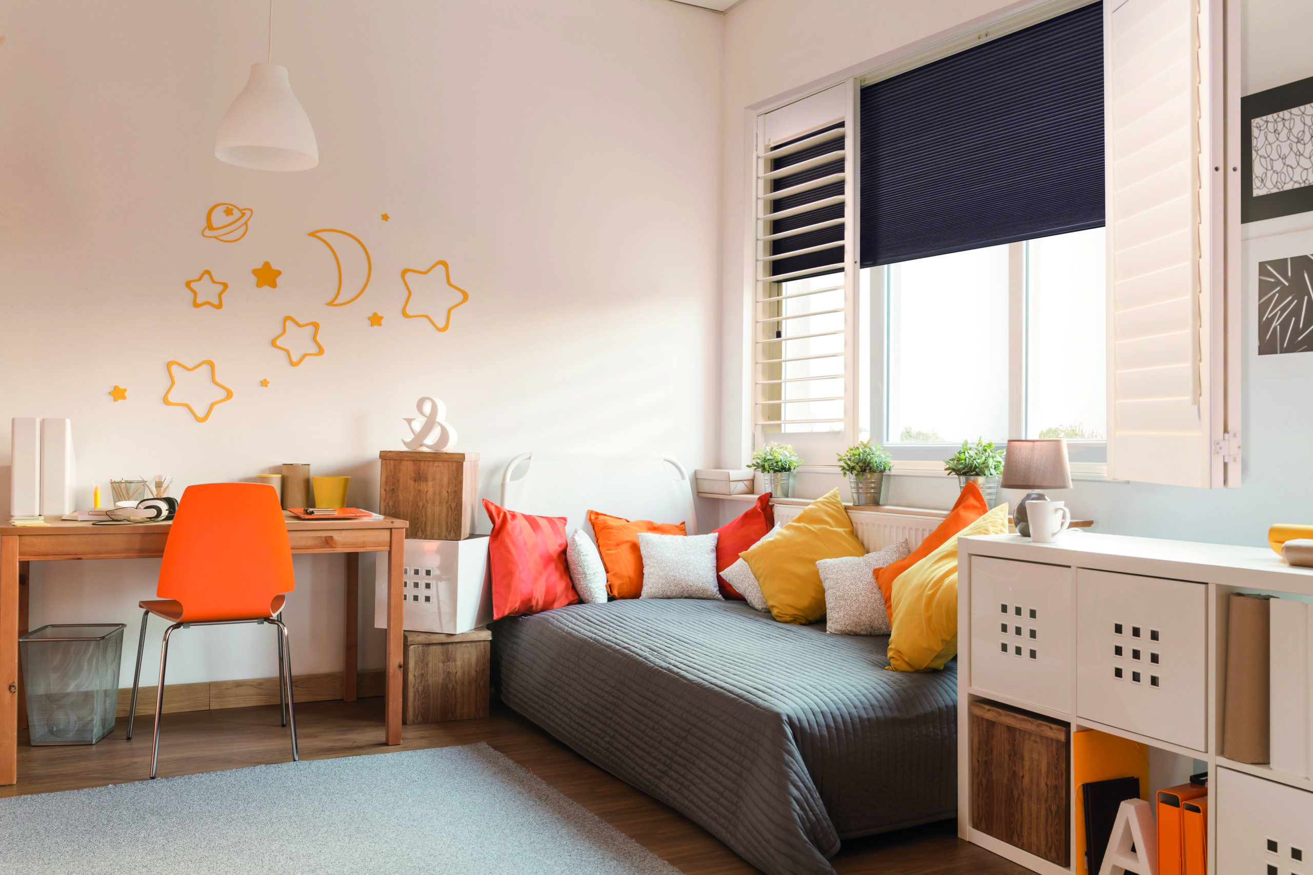 Shutter and Shade WInodw with Full Height Shutters