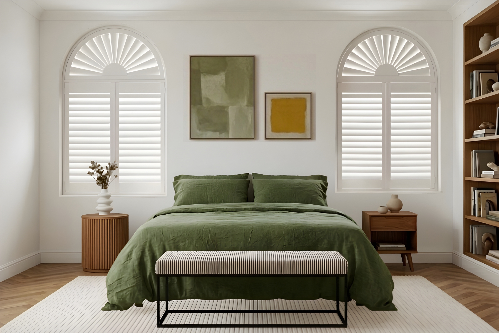 Special Shape White Window Shutters