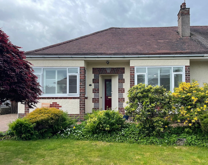 Bungalow Bay Window Shutters Glasgow Area