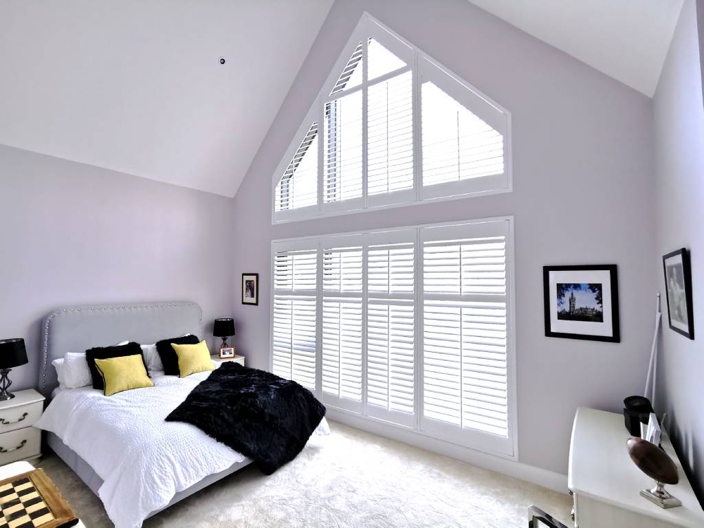 plantation shutters for triangular windows