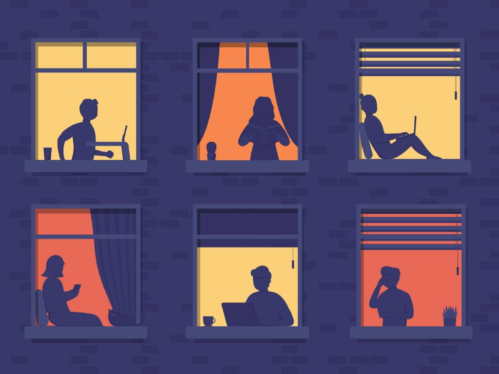image of silhouettes in windows