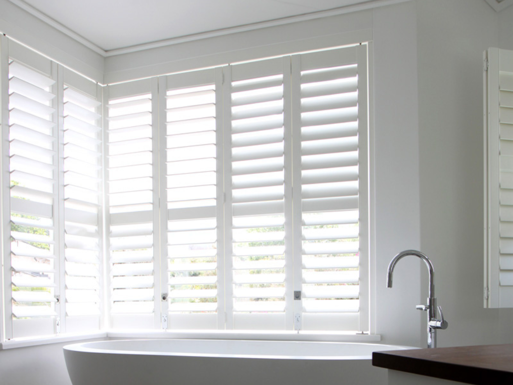 Full Height Bathroom White Shutters