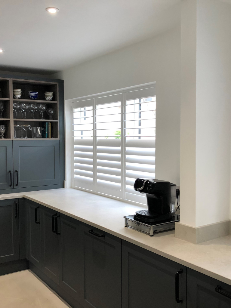 Full Height White Kitchen Shutters