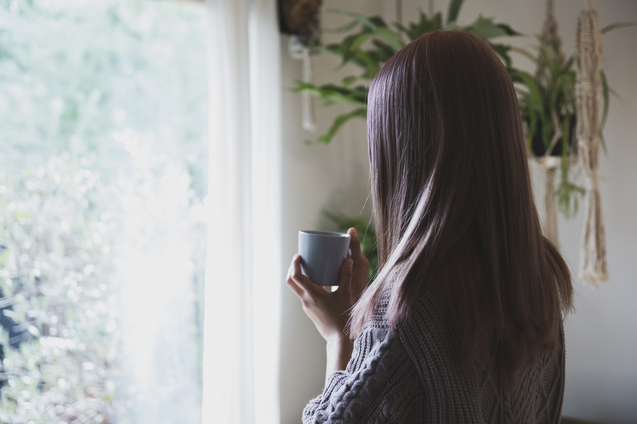 Women looking out of window
